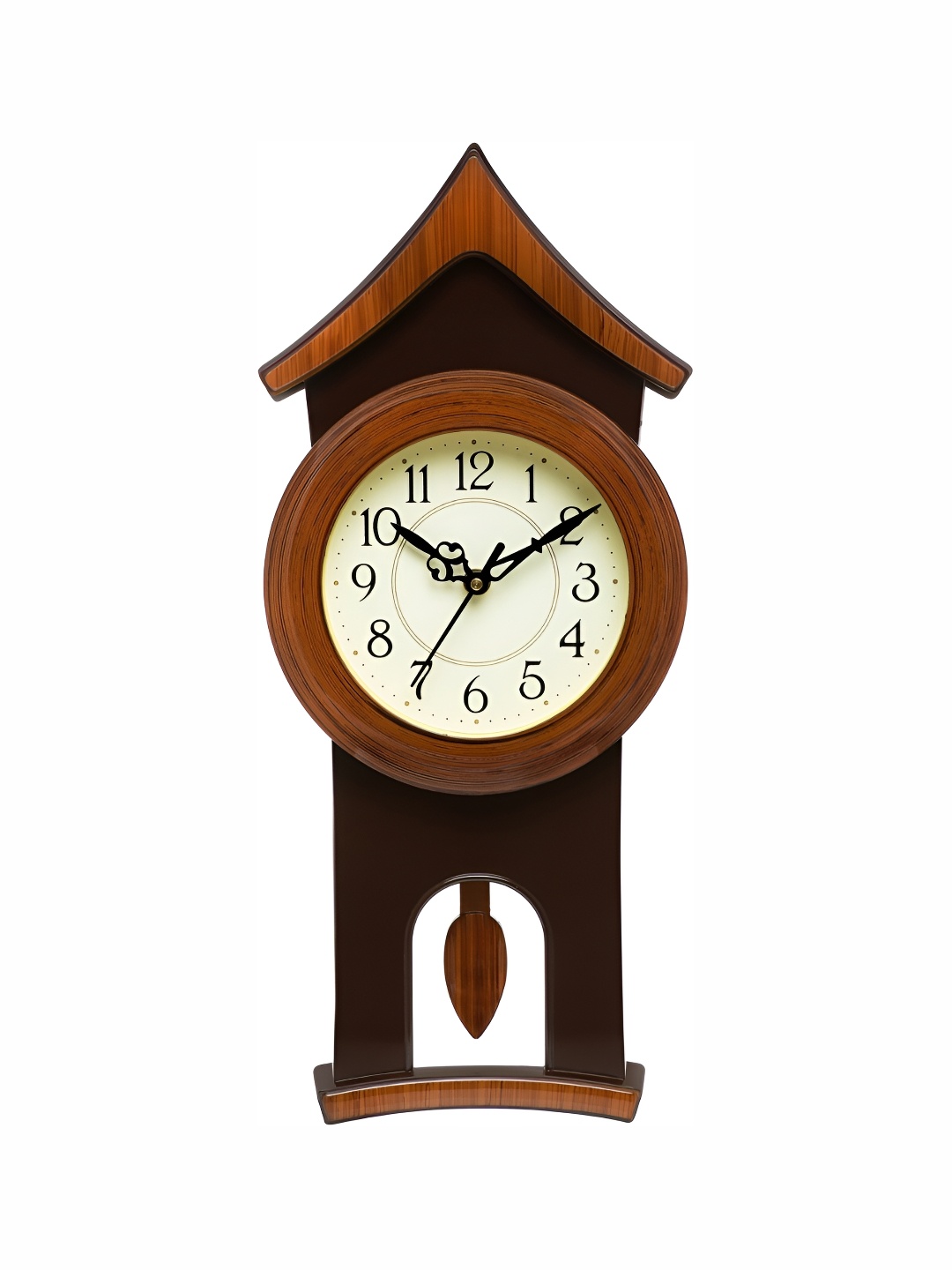 

Attractionz Brown Round Contemporary Pendulum Wall Clock