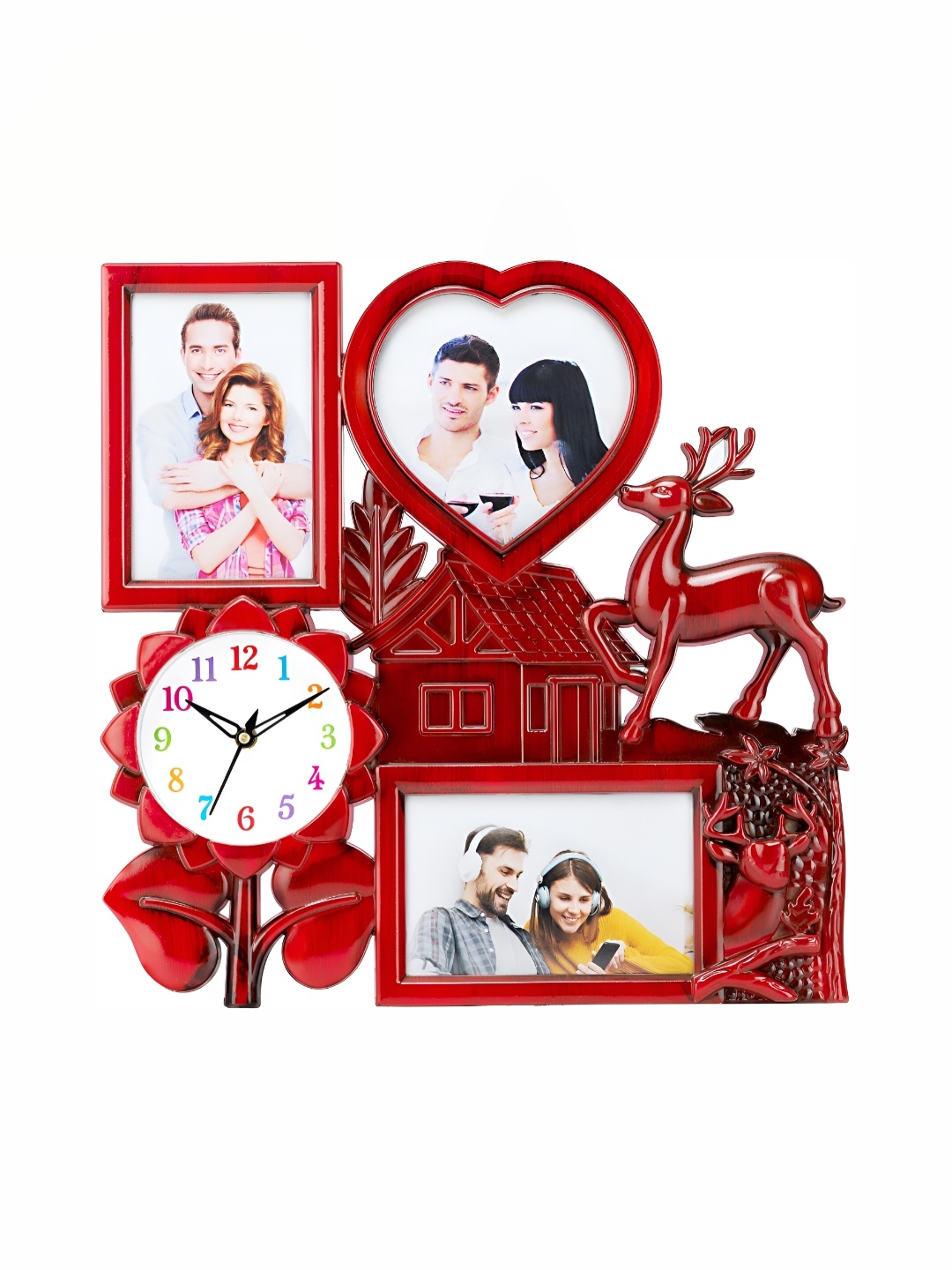 

Attractionz Red & White Love Shaped Contemporary Wall Clock