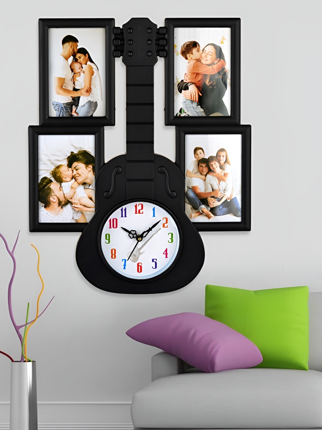 

Attractionz Black Round Contemporary Wall Clock