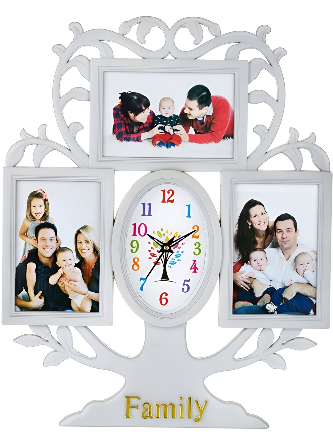 

Attractionz White Oval Analogue Wall Clock