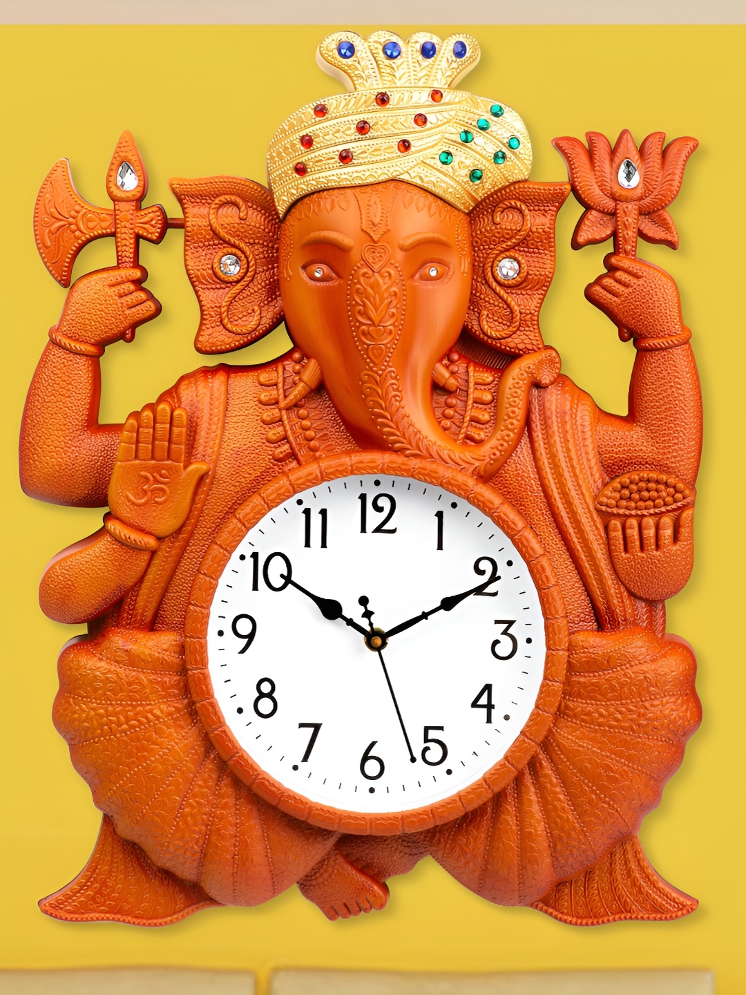 

Attractionz Orange and White Round Textured Analogue Traditional Wall Clock
