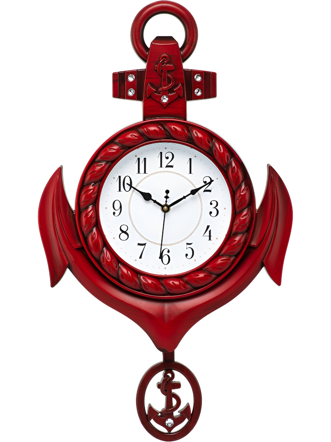 

Attractionz Red Round Traditional Pendulum Wall Clock