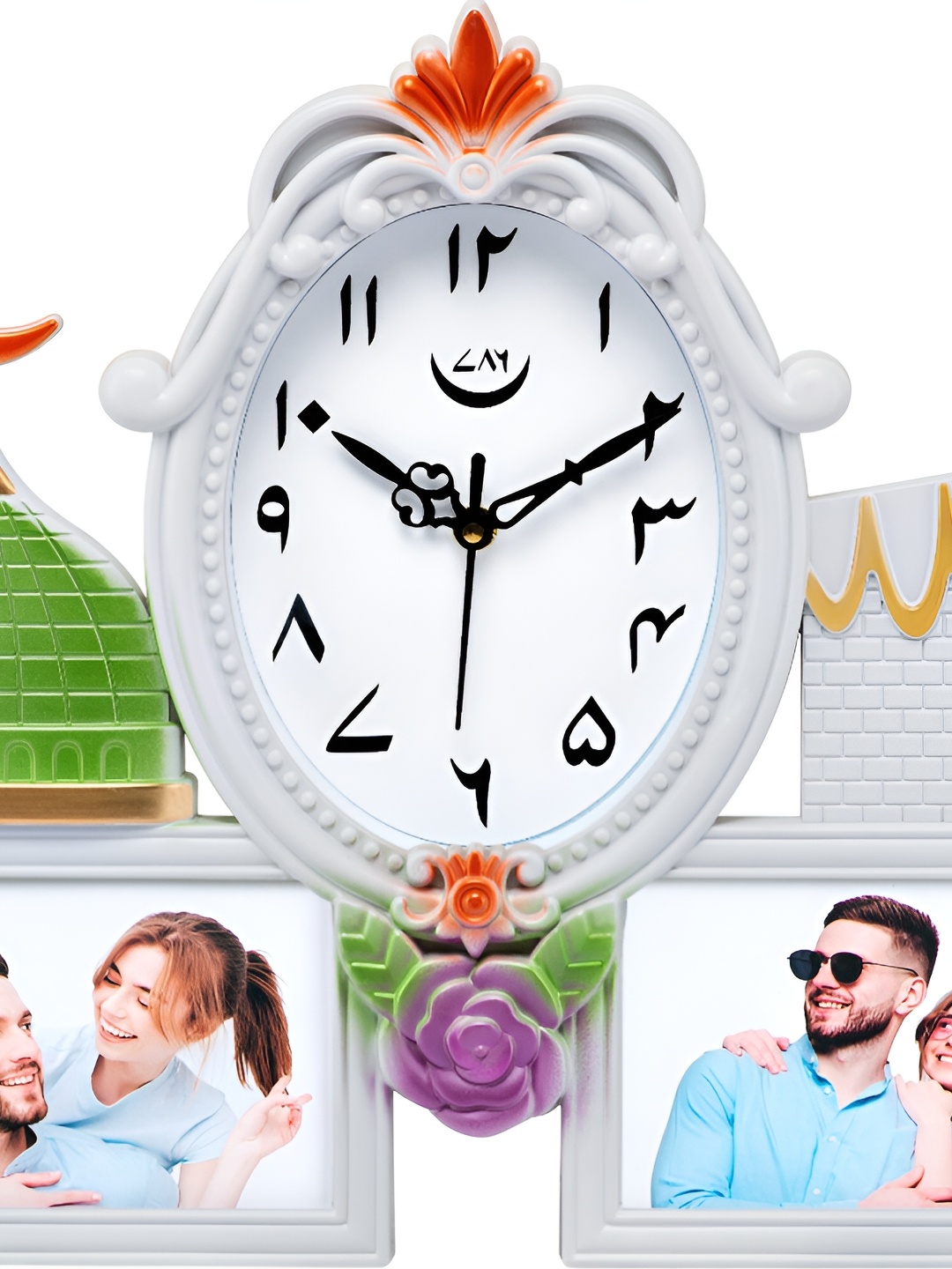 

Attractionz White and Green Round Textured Analogue Contemporary Wall Clock