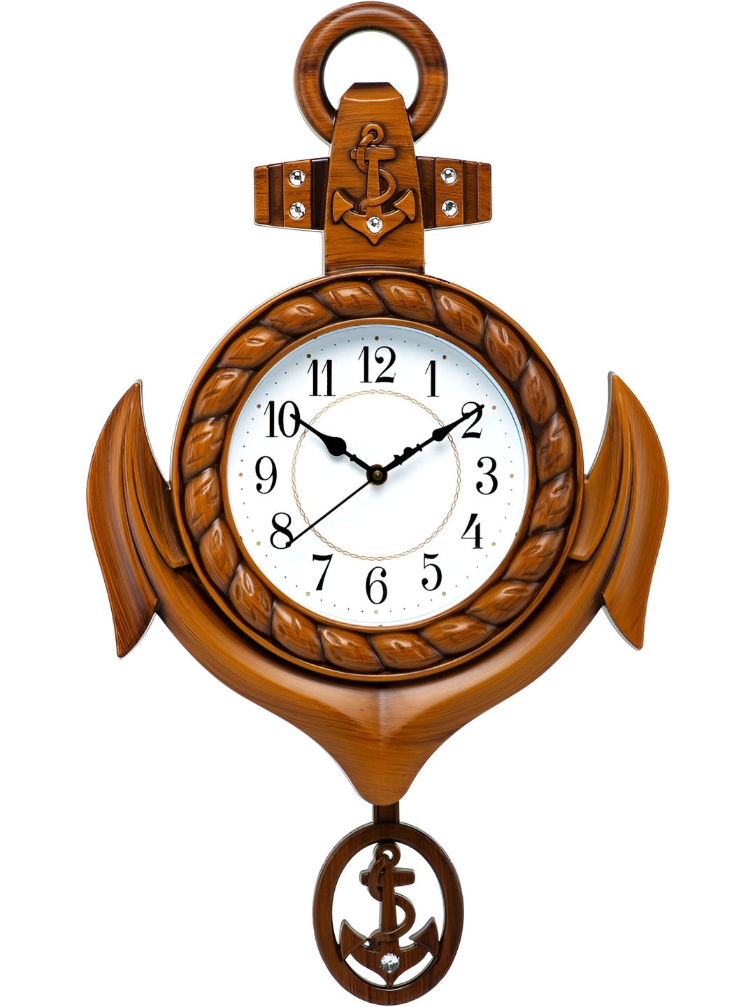 

Attractionz Brown & White Round Analogue Wall Clock