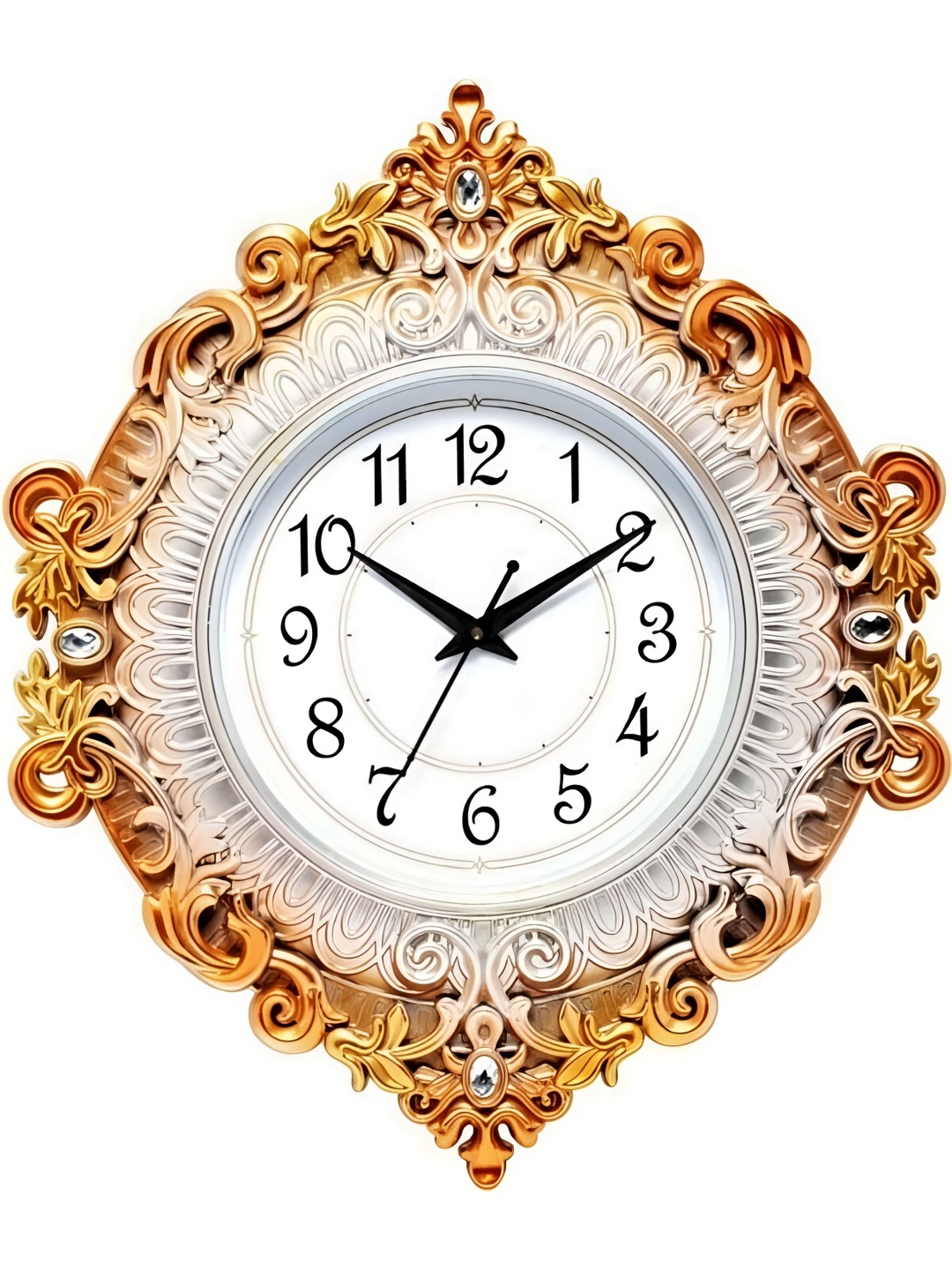 

Attractionz Silver-Toned & White Round Textured Contemporary Wall Clock