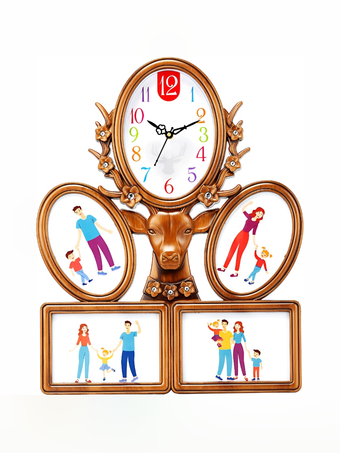 

Attractionz Beige Oval Textured Analogue Contemporary Wall Clock