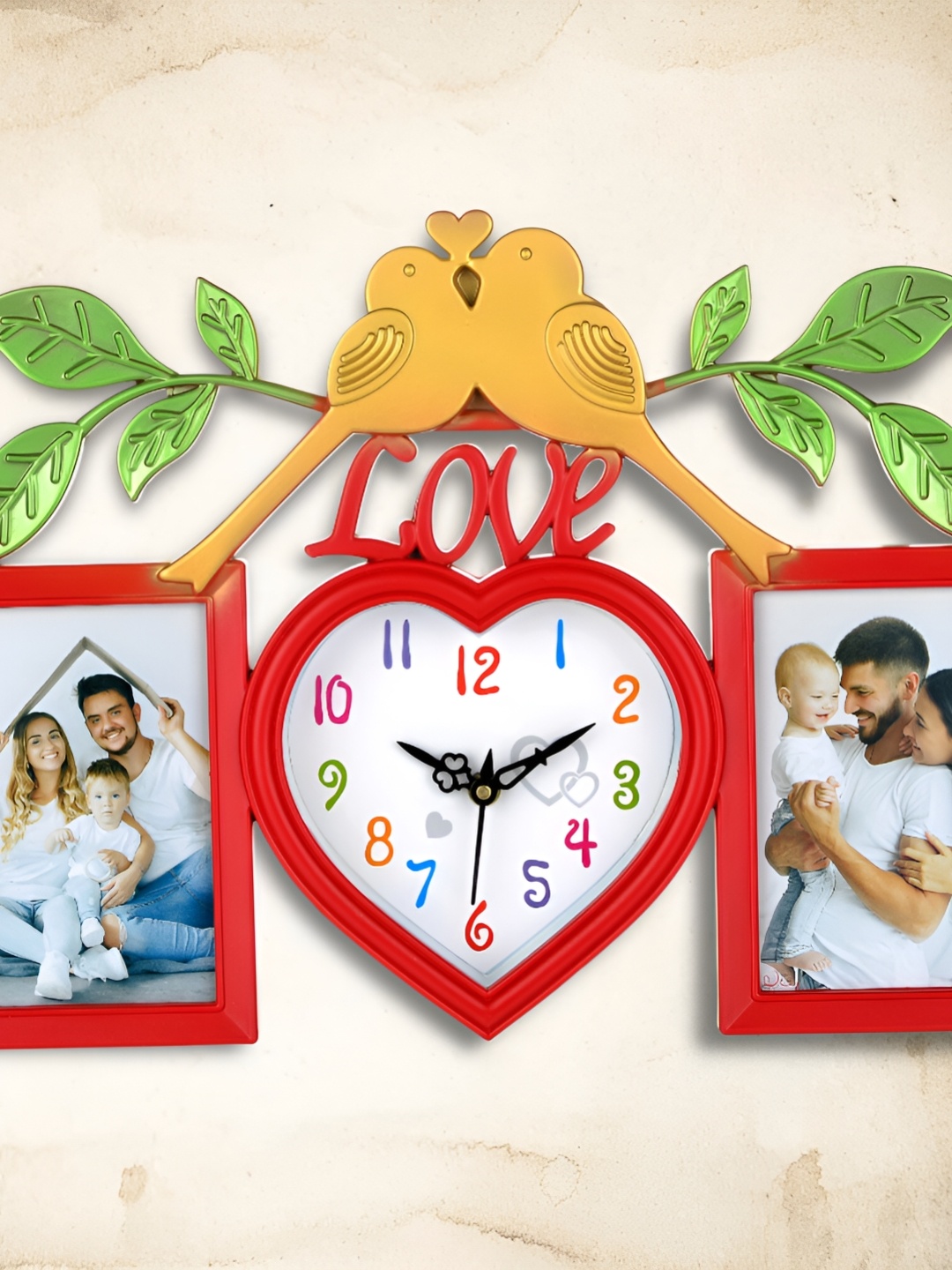 

Attractionz Red Heart Shaped Contemporary Wall Clock
