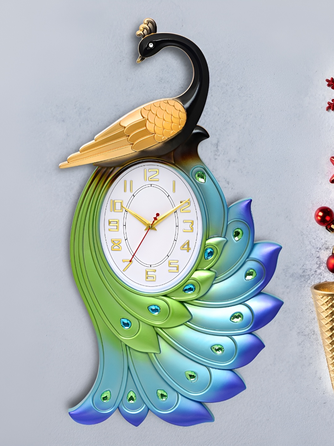 

Attractionz Blue & Green Bird Shaped Textured Analogue Contemporary Wall Clock