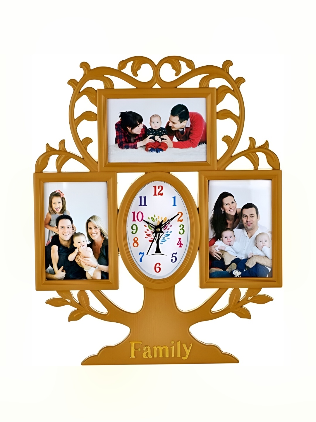 

Attractionz Gold-Toned & White Oval Shaped Contemporary Wall Clock