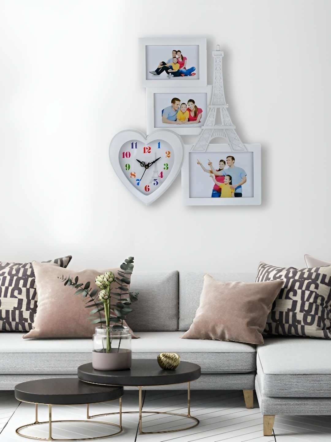 

Attractionz White Heart Shaped Contemporary Wall Clock