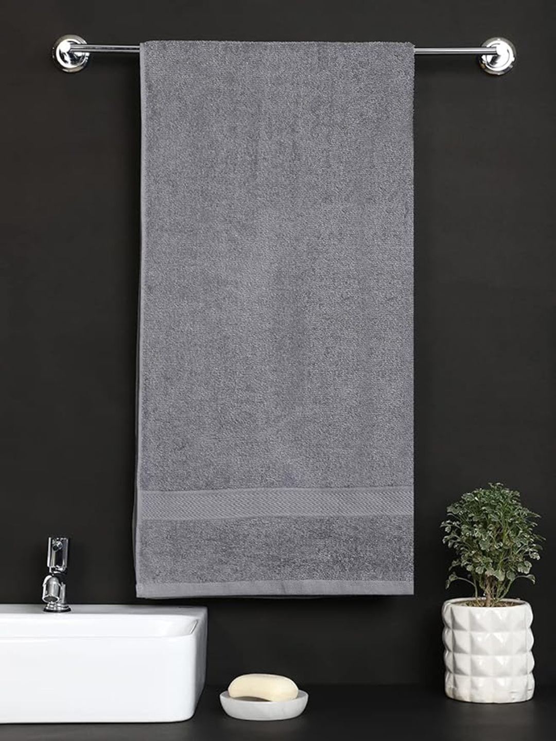 

Signature Grey Cotton Bath Towels