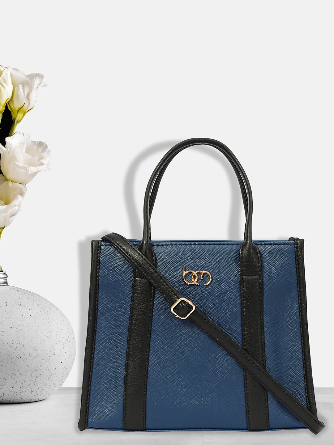 

Bagsy Malone Textured Structured Handheld Bag, Navy blue