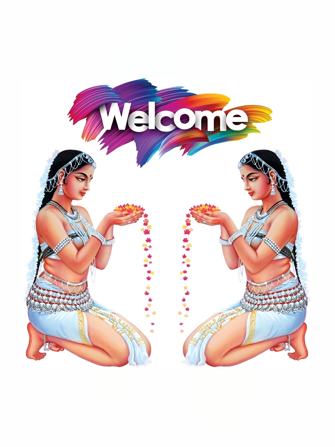 

Aquire Blue & Purple Welcome Printed Self-Adhesive Waterproof Wall Sticker