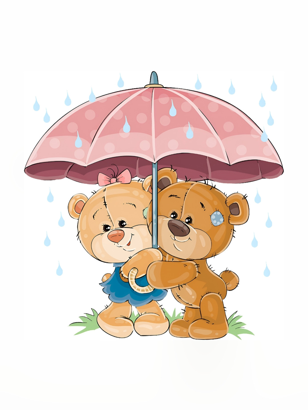 

Aquire Pink & Brown Cartoon Printed Self-Adhesive Waterproof Wall Sticker