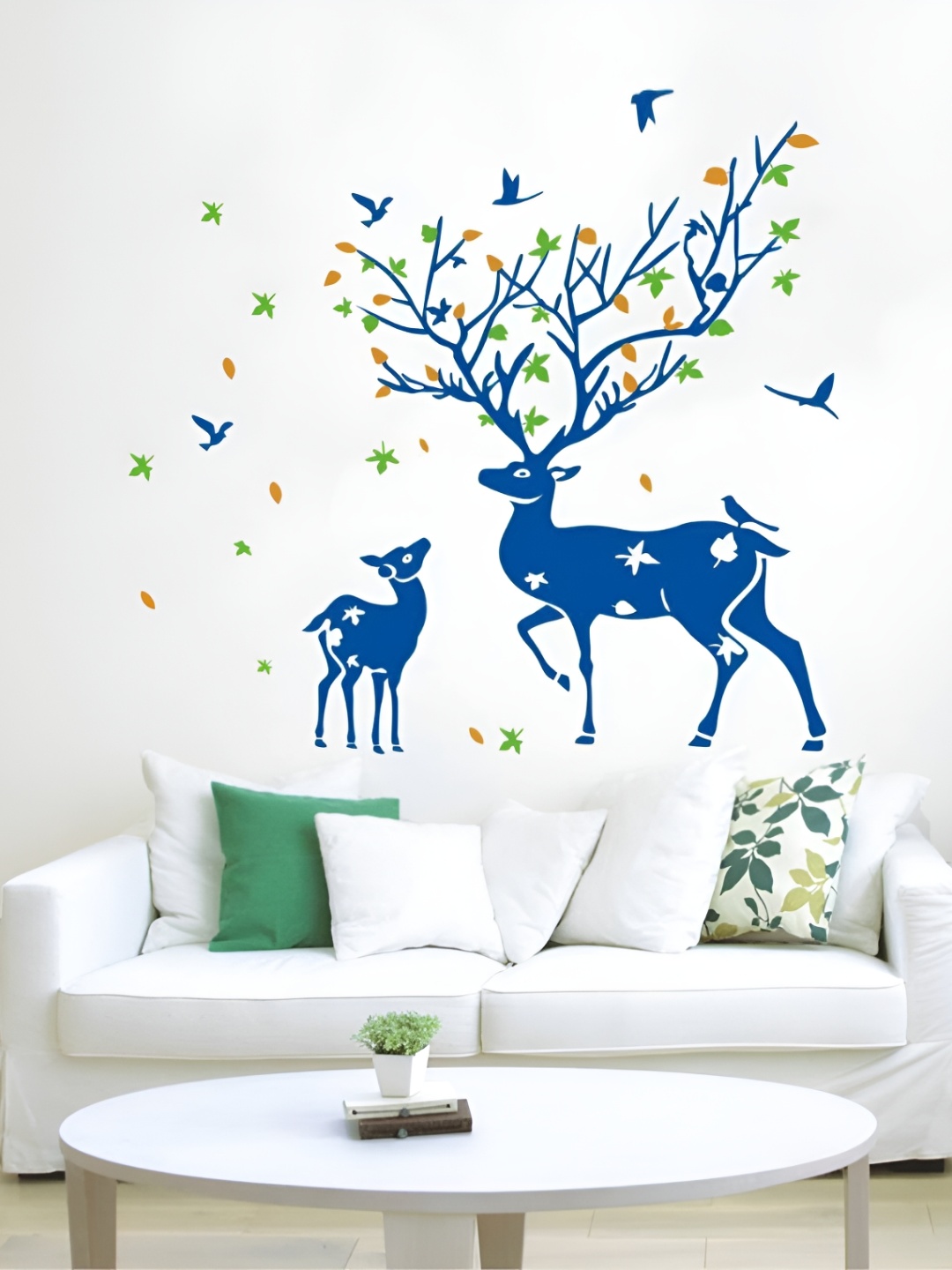 

Aquire Blue Raindeer Printed Self-Adhesive Wall Stickers