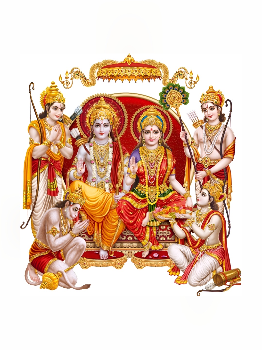 

Aquire Red & white Ram Ji Self Adhesive Wall Sticker