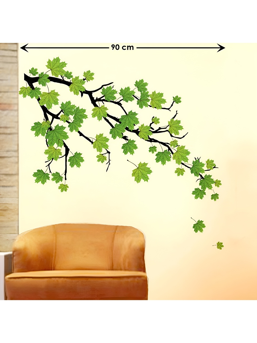 

Aquire Green Autumn Leaves Branch Self Adhesive Removable Wall Stickers