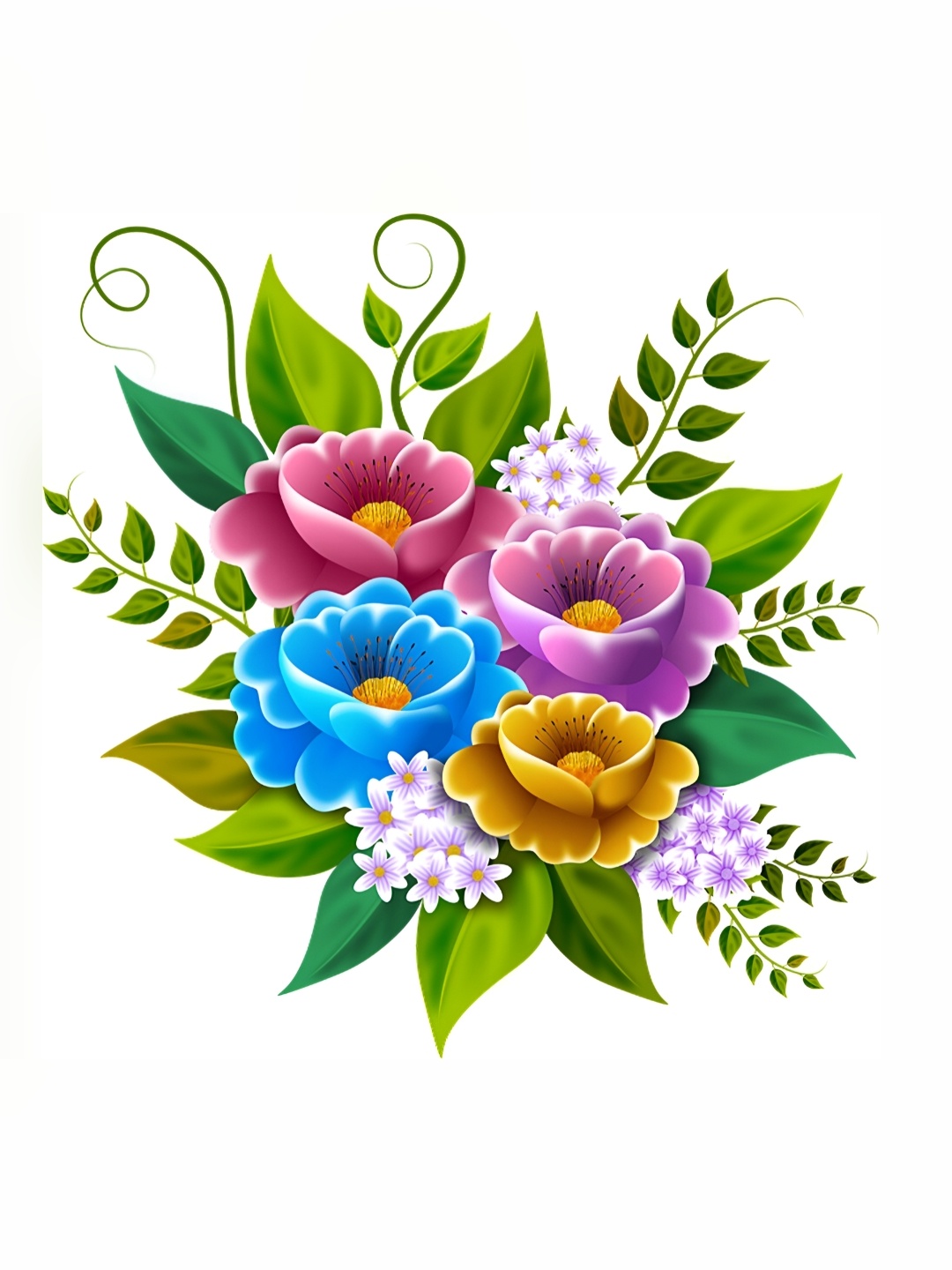 

Aquire Green Blue Flower Self-Adhesive Wall Sticker