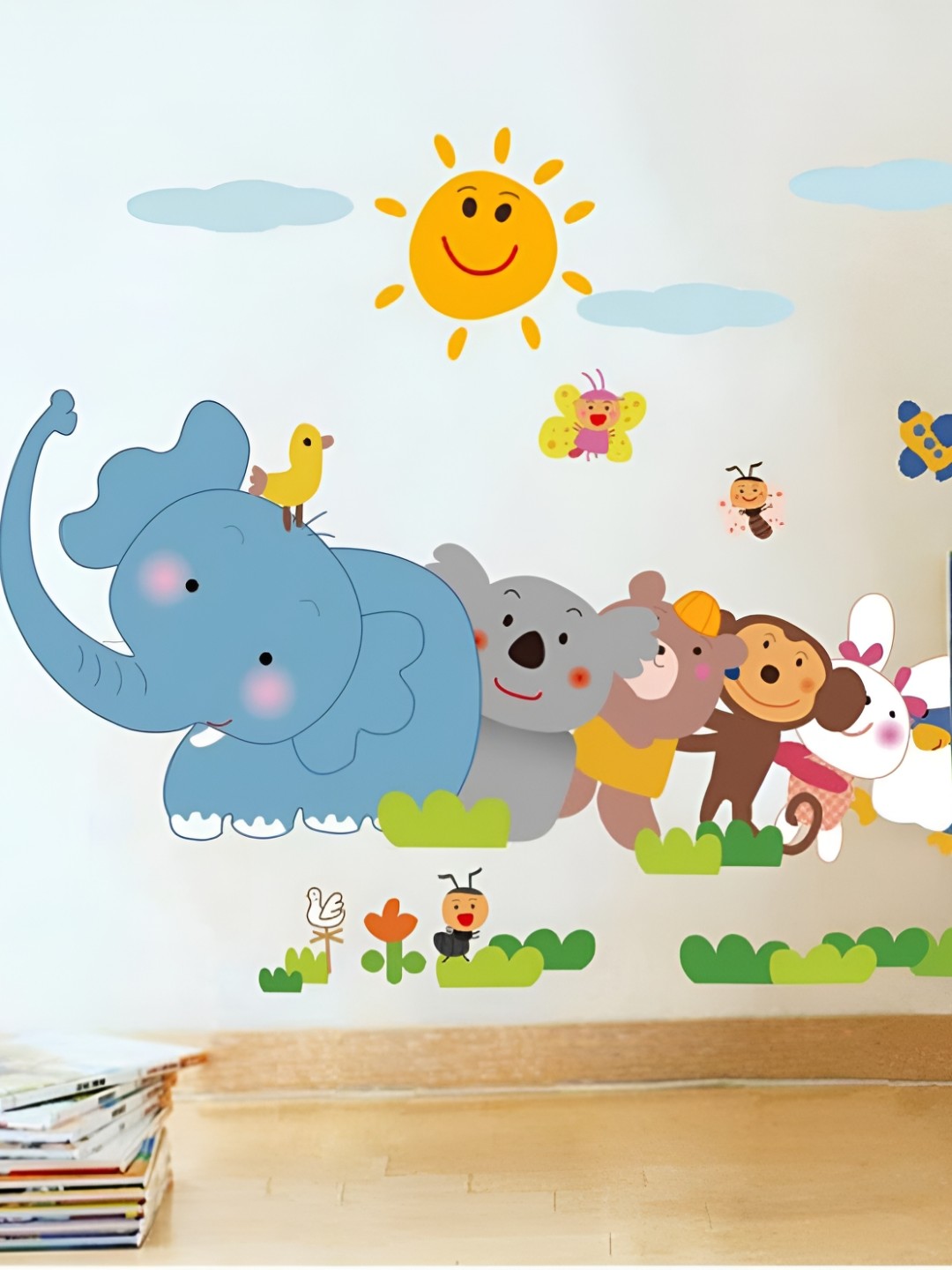 

Aquire Blue Cartoon Characters Printed Self-Adhesive Wall Sticker
