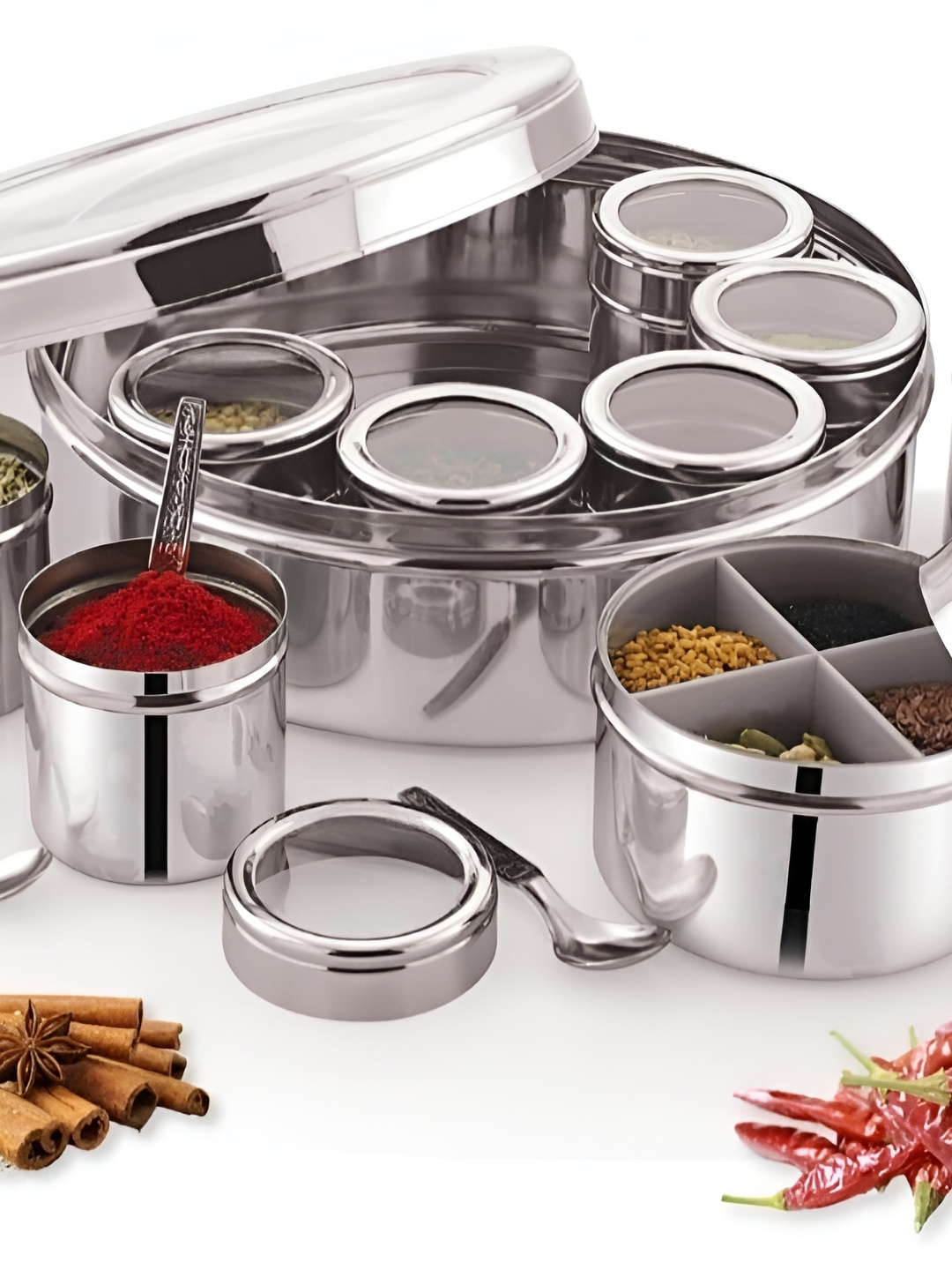 

ATROCK Silver-Toned 12Pcs Stainless Steel Dishwasher Safe Spice Box