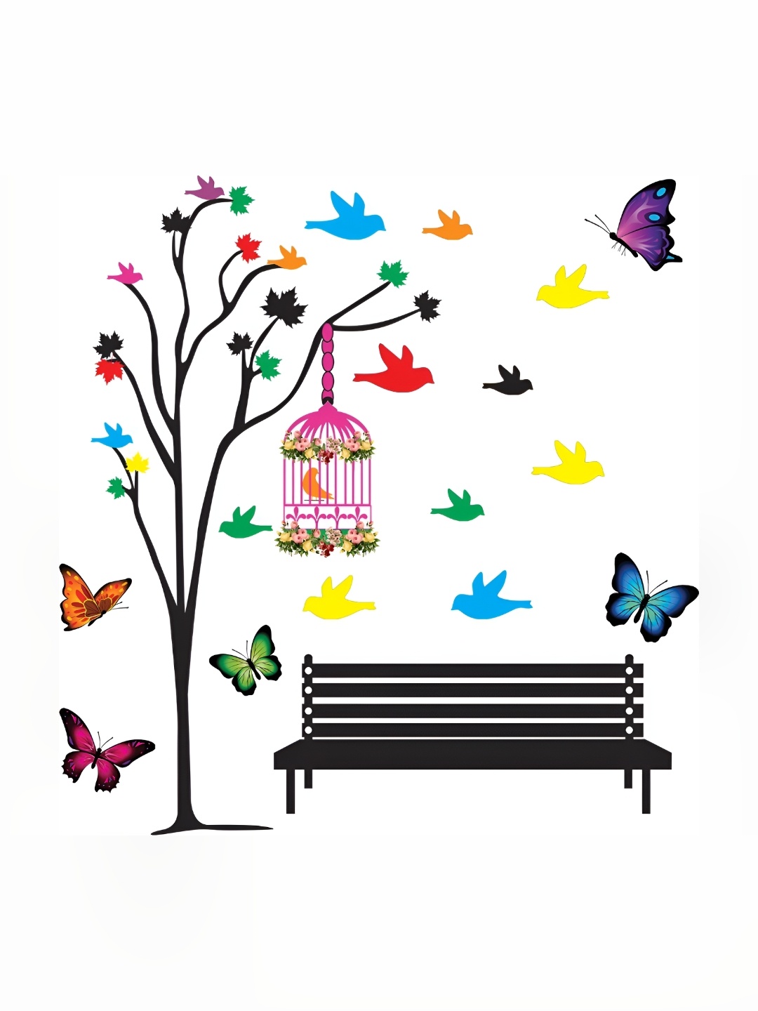 

Aquire Black & Pink Self Adhesive Removable Wall Stickers