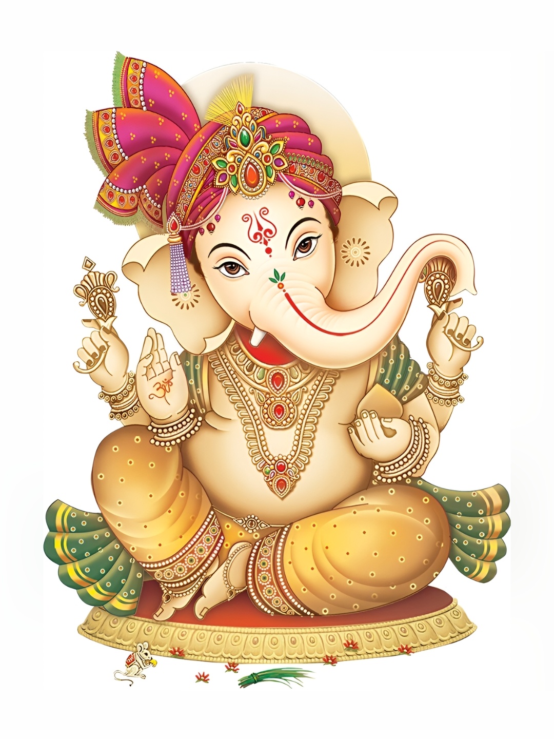 

Aquire Cream & Pink Ganesha Printed Self Adhesive Removable Wallpaper