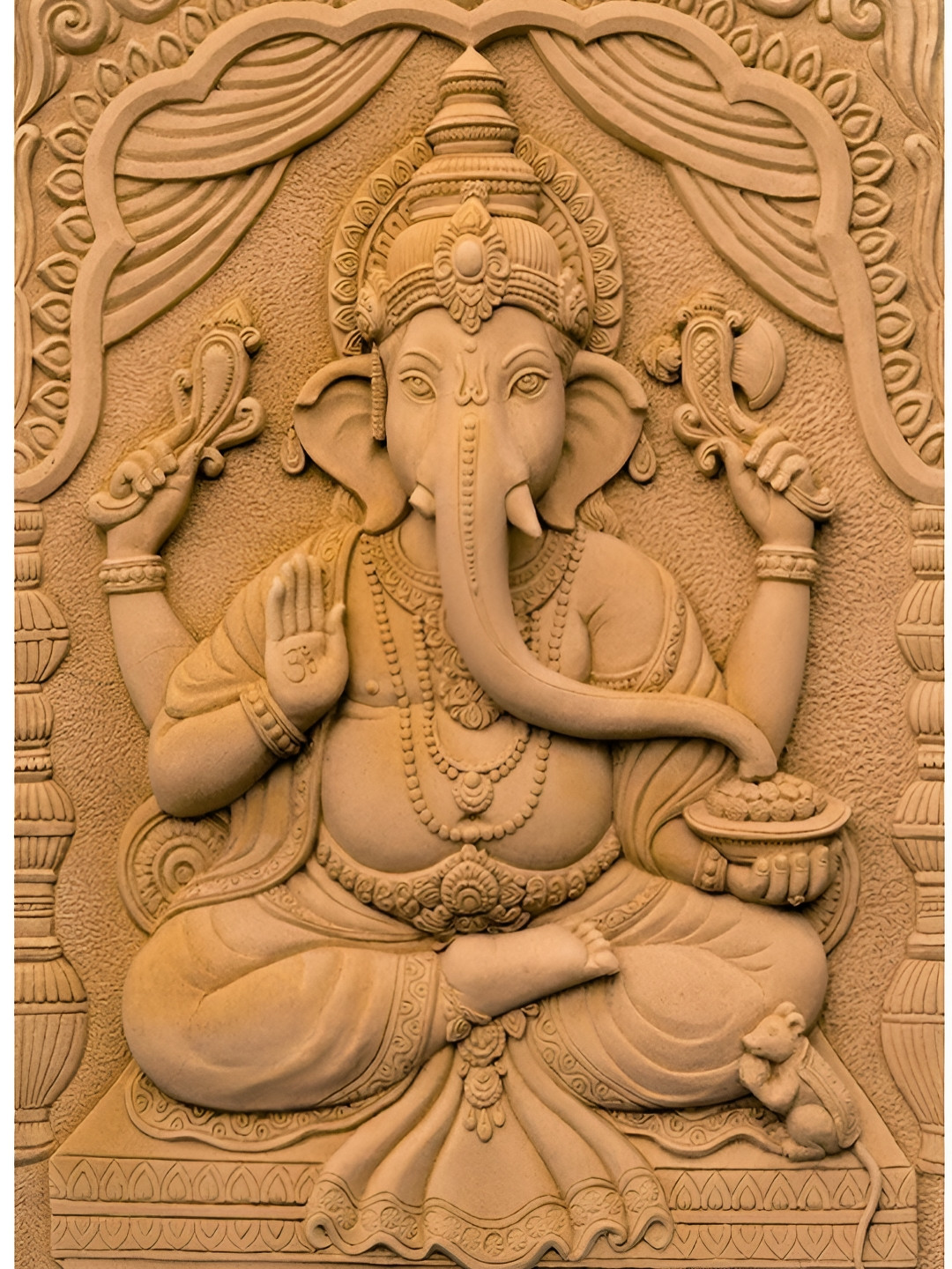 

Aquire Brown Lord Ganesha Self Adhesive Removable Wallpaper