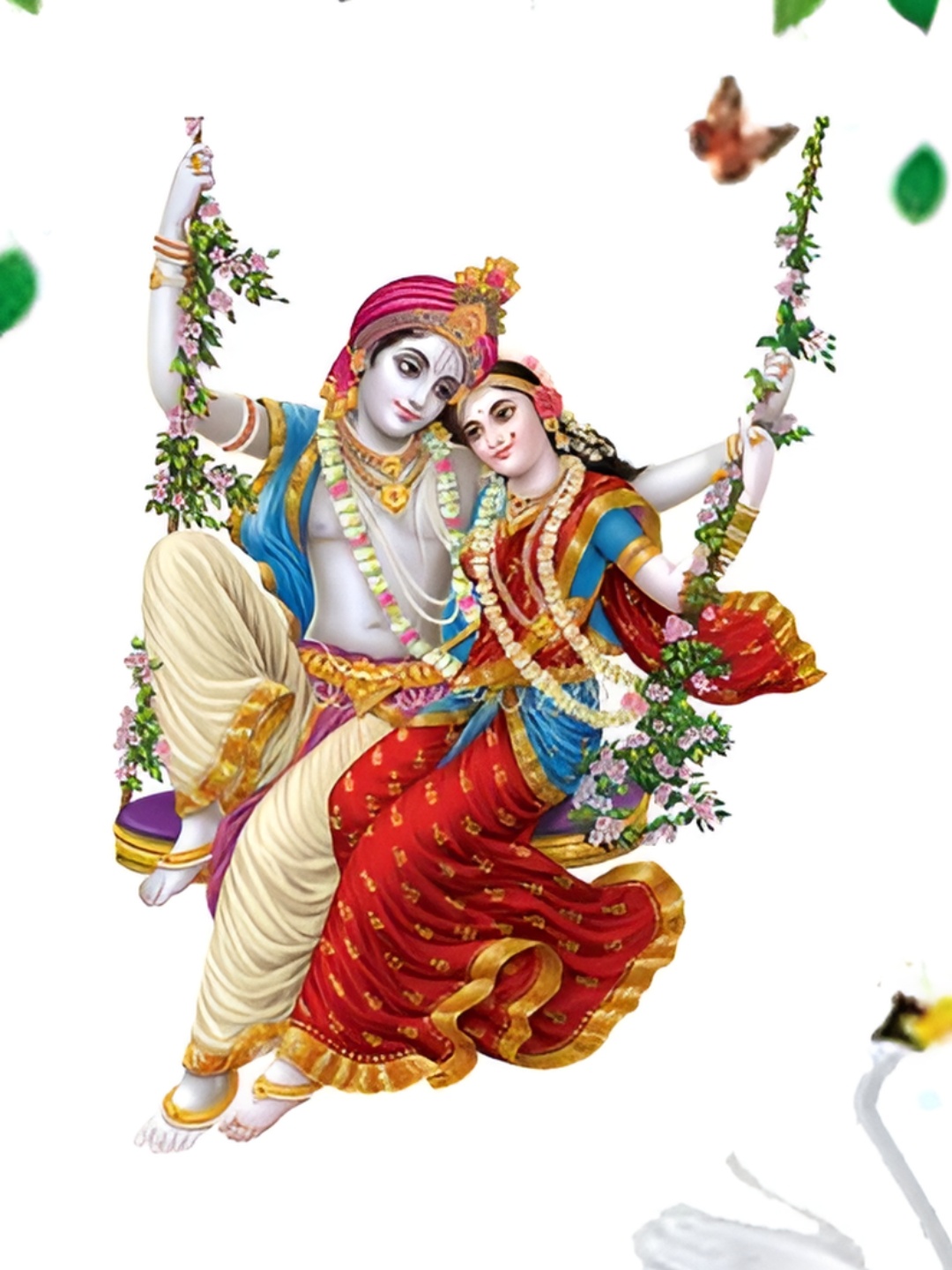 

Aquire Red & Green Lord Radha Krishna Self Adhesive Removable Wallpaper