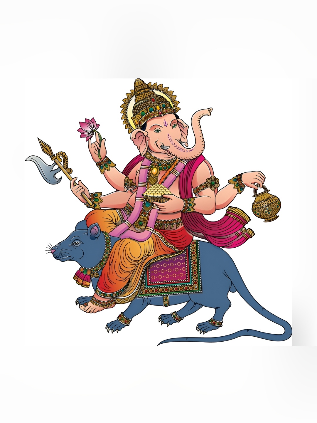

Aquire Blue & Yellow Ganesh Ji Swari Printed Self Adhesive Wall Sticker, Pink