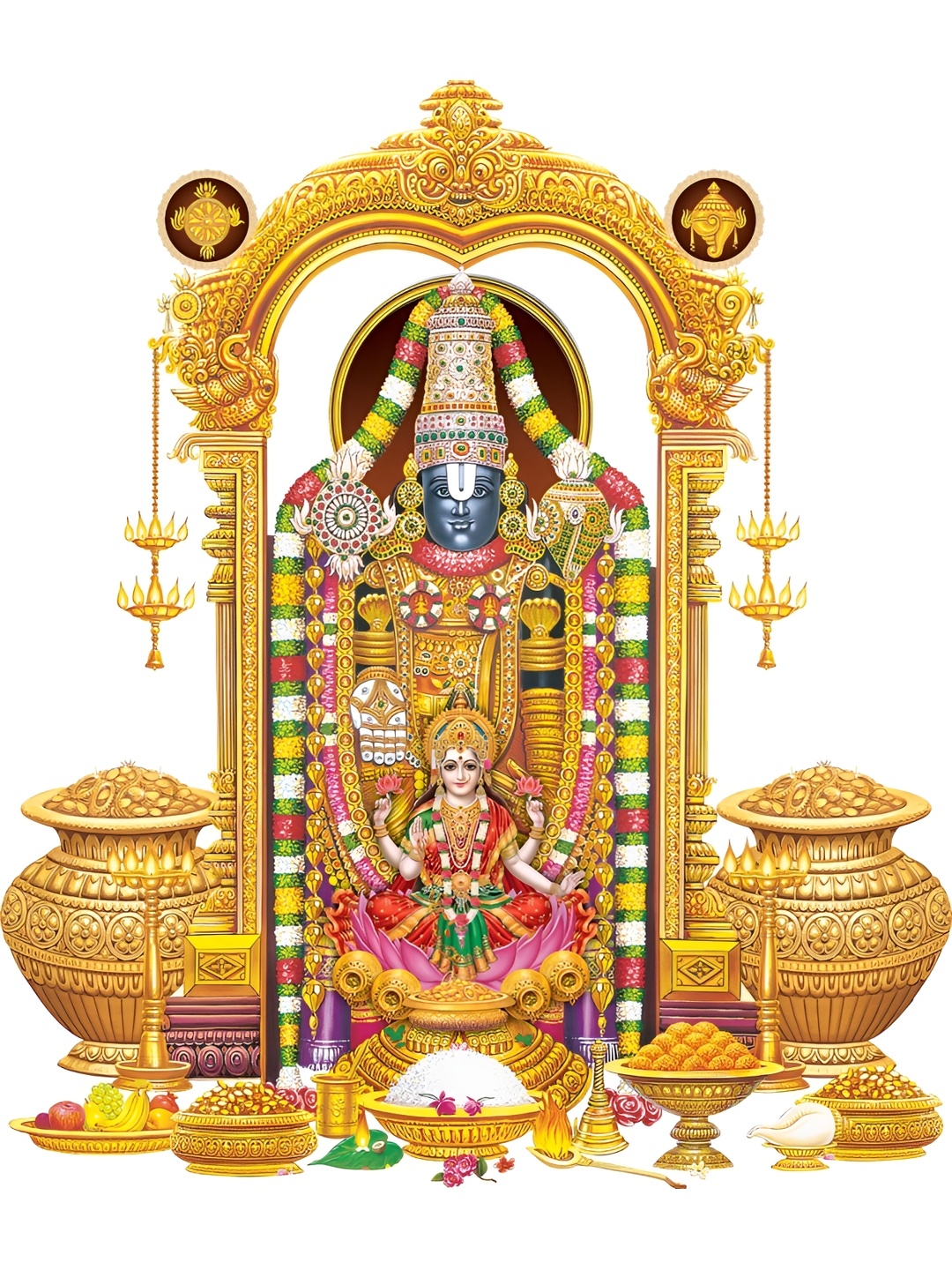 

Aquire Beige & Green Tirupati Balaji Printed Self-Adhesive Wall Sticker