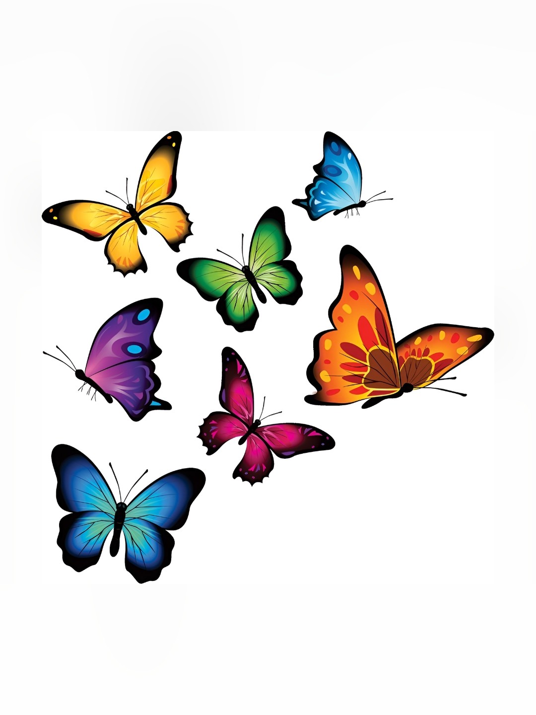 

Aquire Yellow & Black Butterflies Printed Waterproof HD Wall Sticker