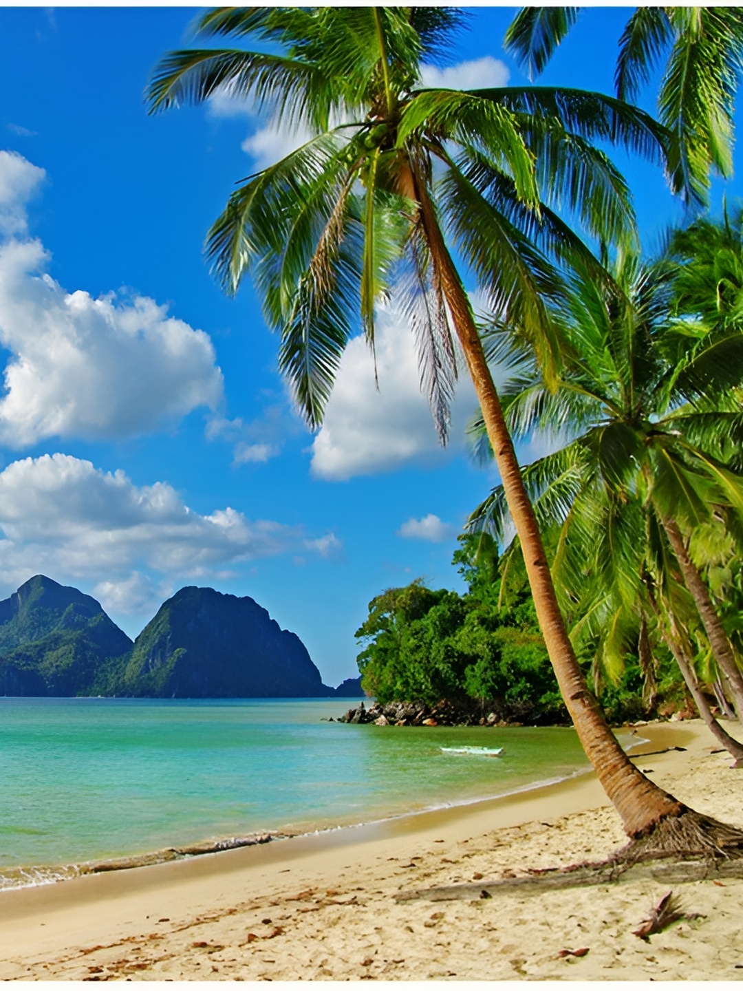 

Aquire Blue & Green Beach Printed Self-Adhesive Waterproof Wall Sticker