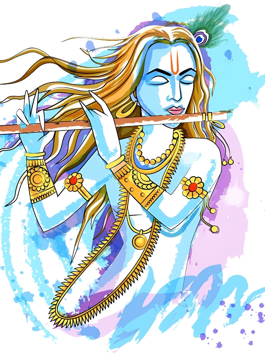 

Aquire Blue Krishna Printed Self-Adhesive Wall Sticker