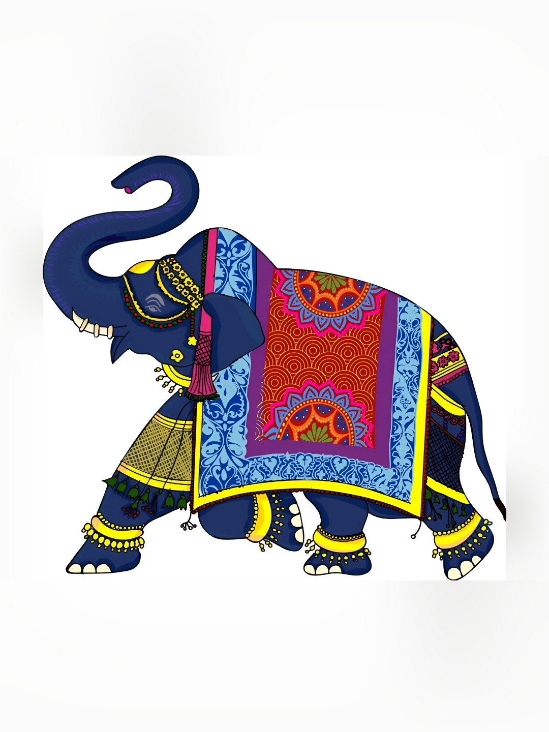 

Aquire Blue & Yellow Elephant Printed Self Adhesive Wall Sticker