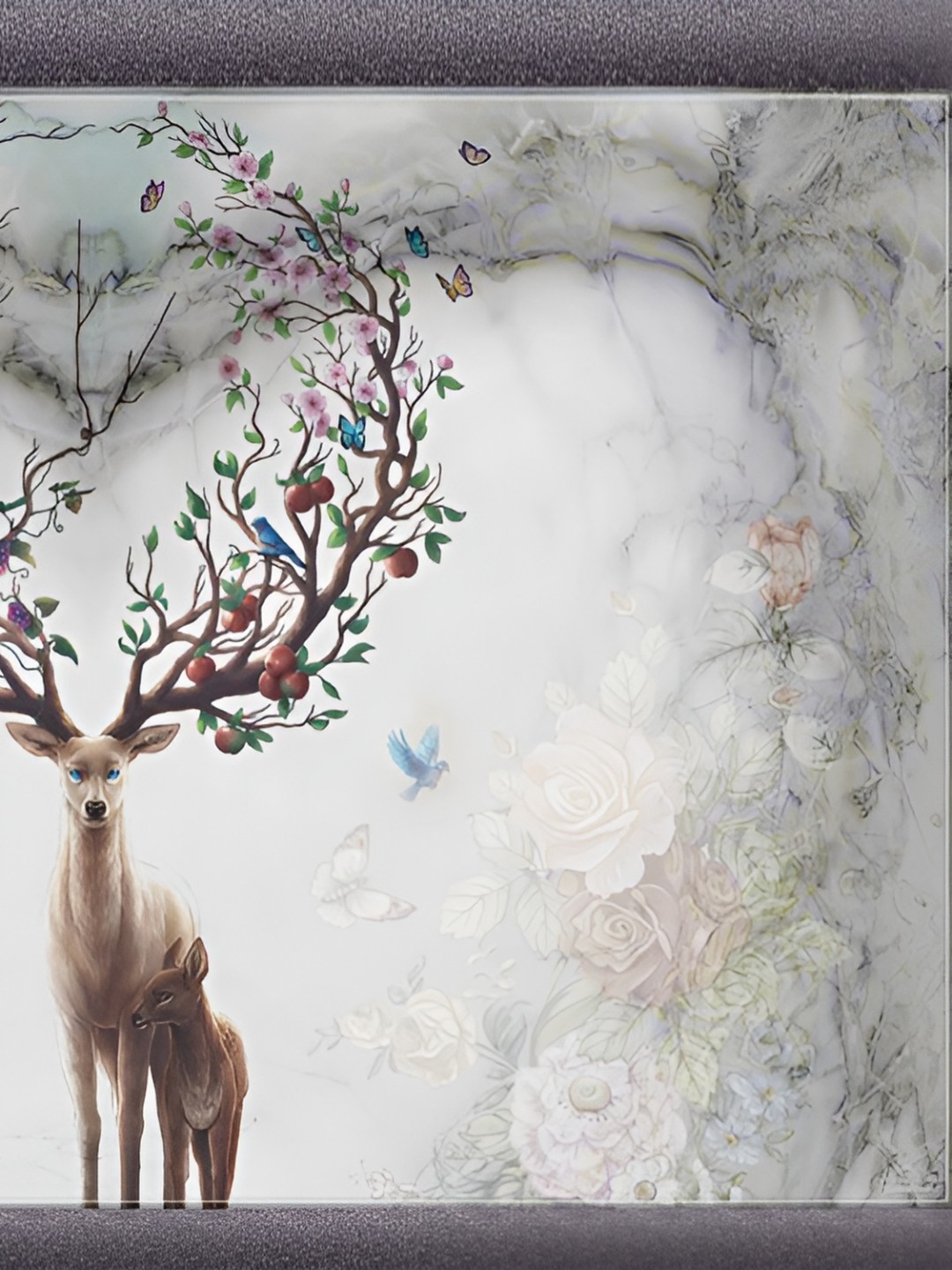 

Aquire Grey & Brown Deer Printed Self Adhesive Waterproof HD Wall Sticker