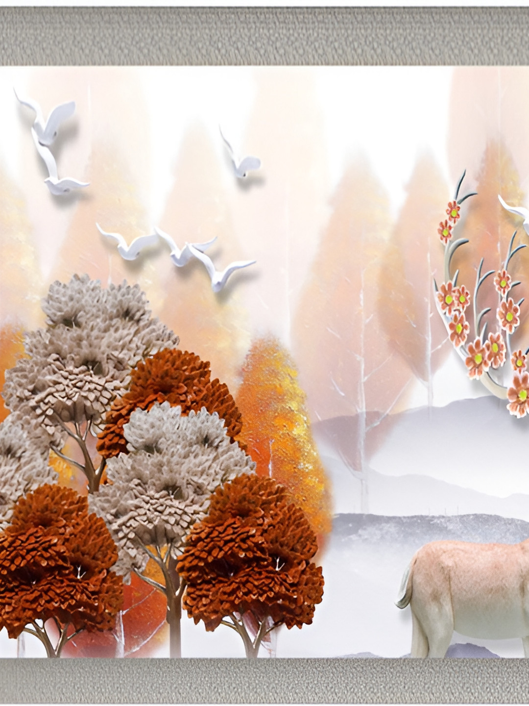 

Aquire White & Rust Deer Printed Self Adhesive Waterproof HD Wall Sticker