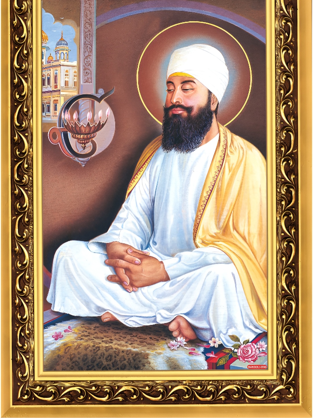 

Aquire White Shri Guru Tegh Bahadur Printed Self Adhesive Waterproof HD Wall Sticker