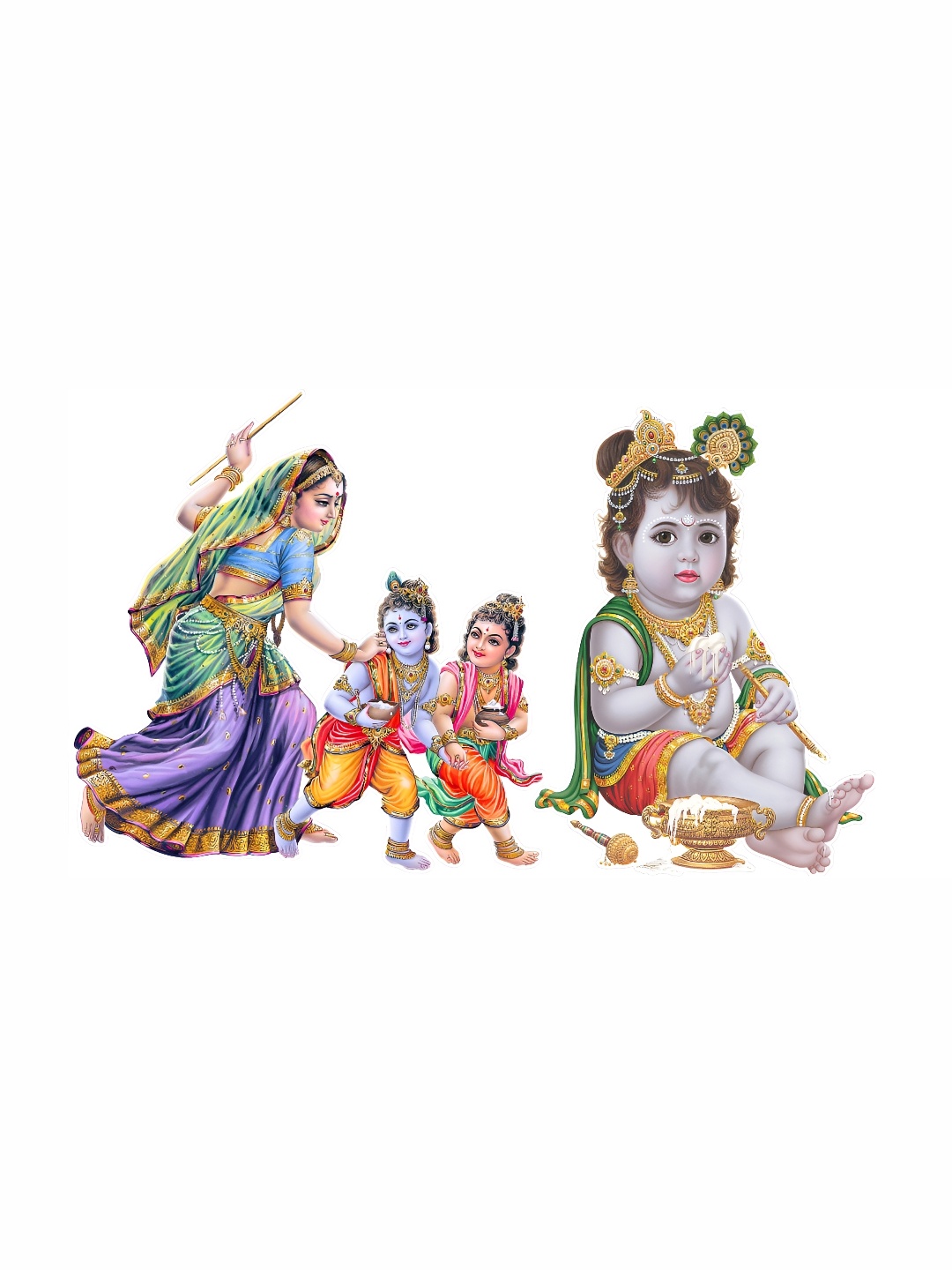 

Aquire Blue & Green Bal Krishna Printed Self-Adhesive & Waterproof HD Wall Sticker