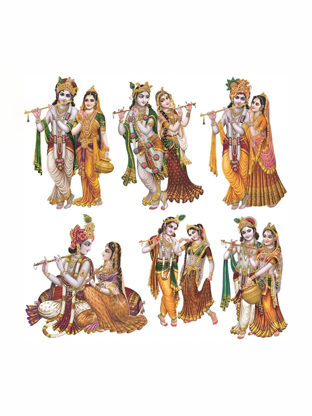 

Aquire Yellow & Green 6 Pieces Radha Krishna Printed Self Adhesive Switch Board Stickers