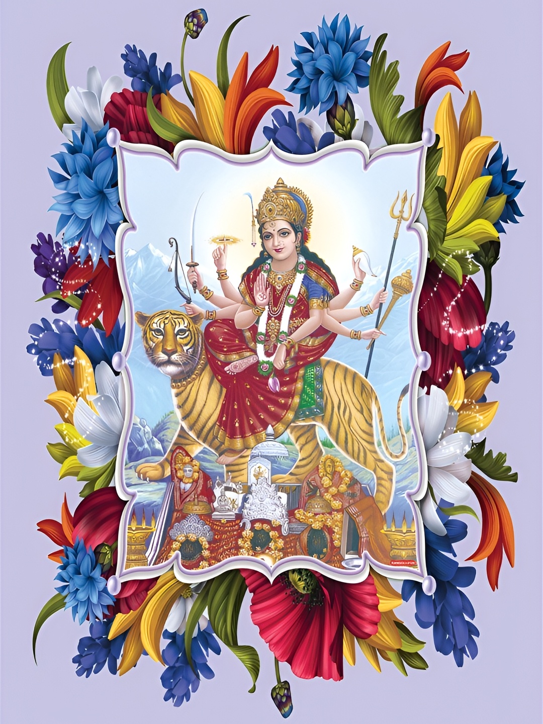 

Aquire White & Blue Religious Vaishno Devi Mata Lamination Wall Sticker