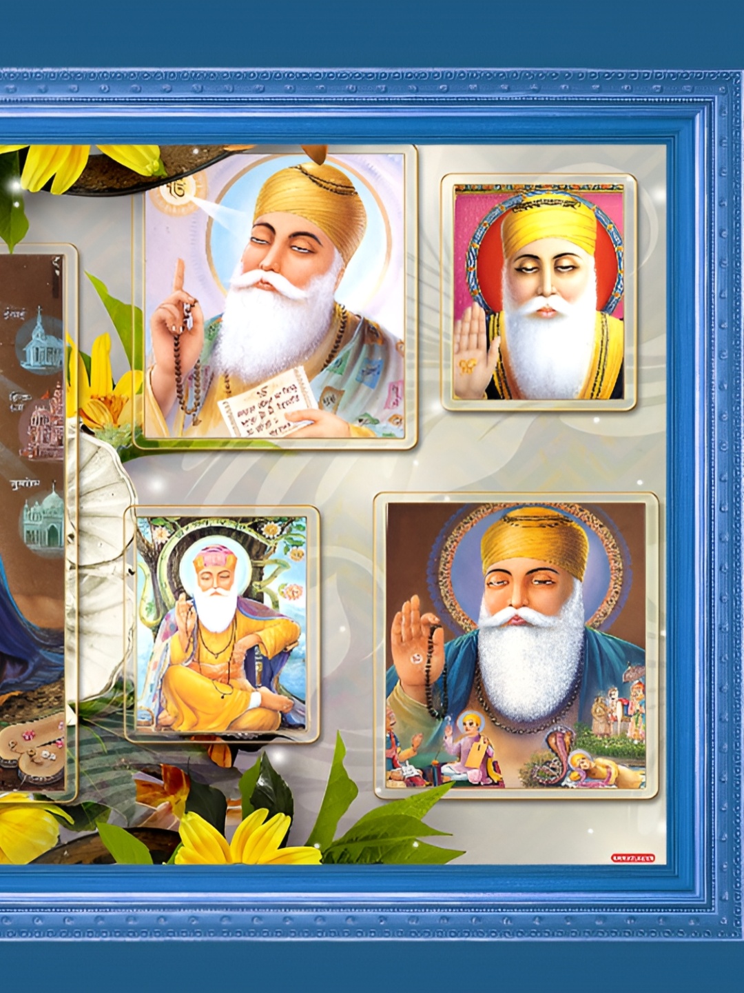 

Aquire Blue & Green Guru Nanak Dev Ji Laminated Wall Sticker