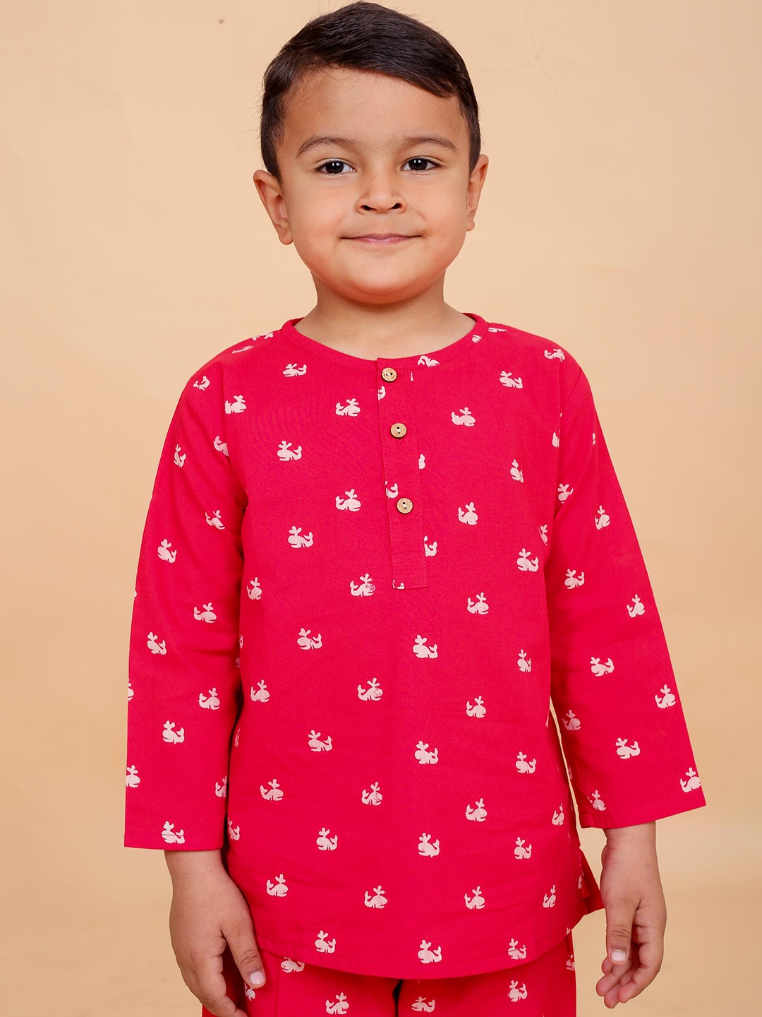 

BAESD Boys Printed Pure Cotton T-shirt With Pyjamas, Red