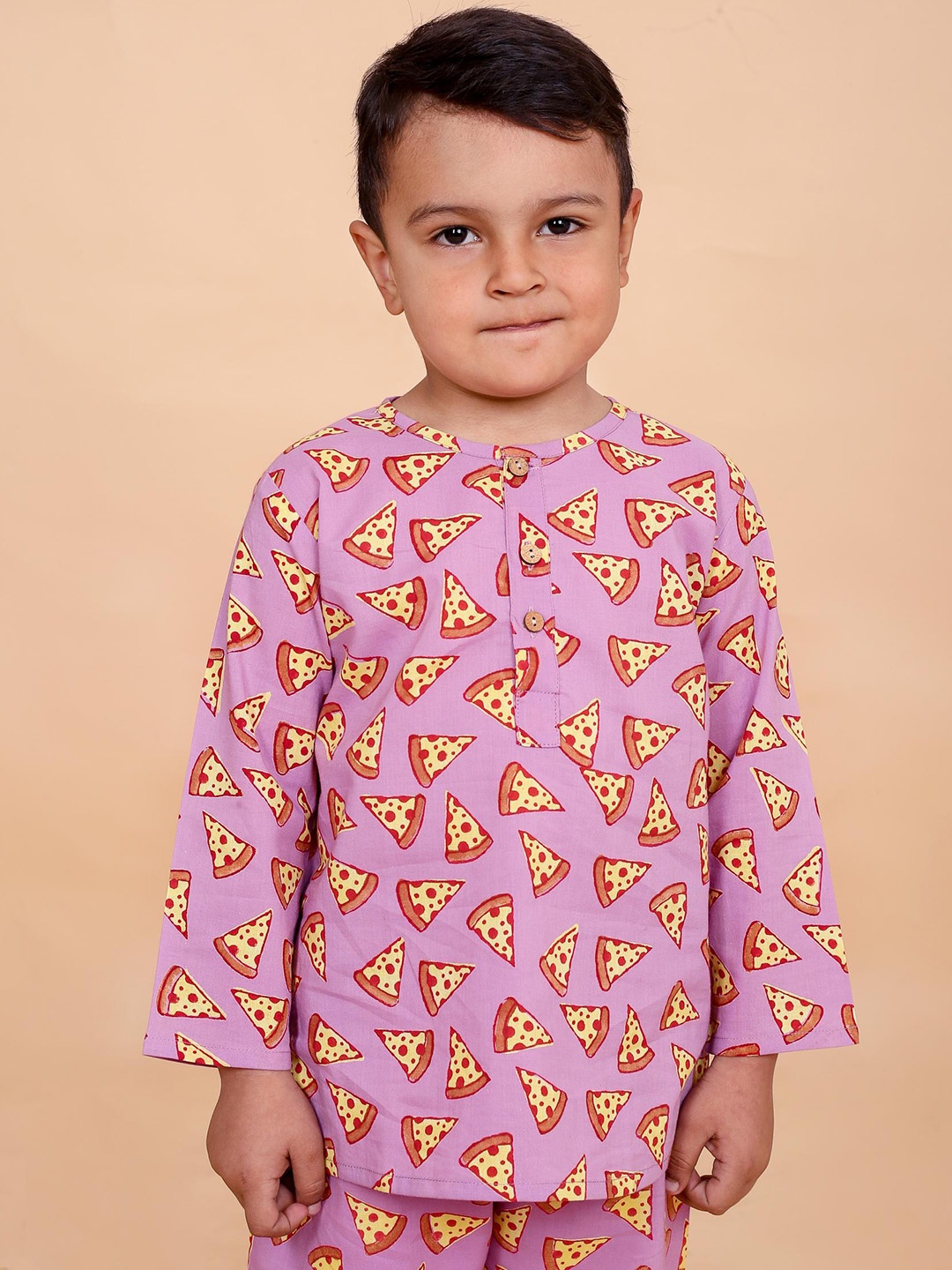 

BAESD Boys Conversational Printed Pure Cotton Night suit, Purple