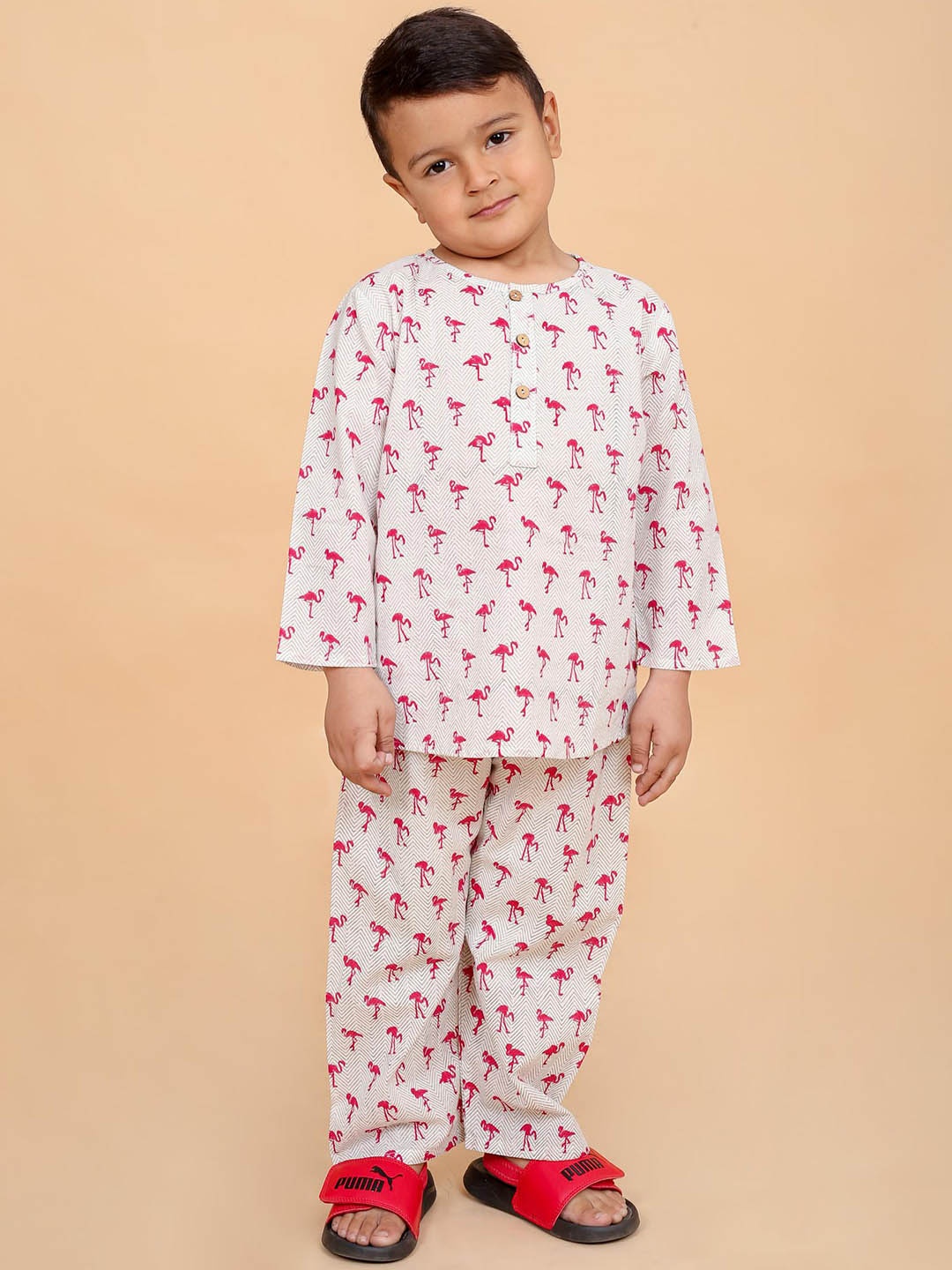 

BAESD Boys Conversational Printed Pure Cotton Night suit, White