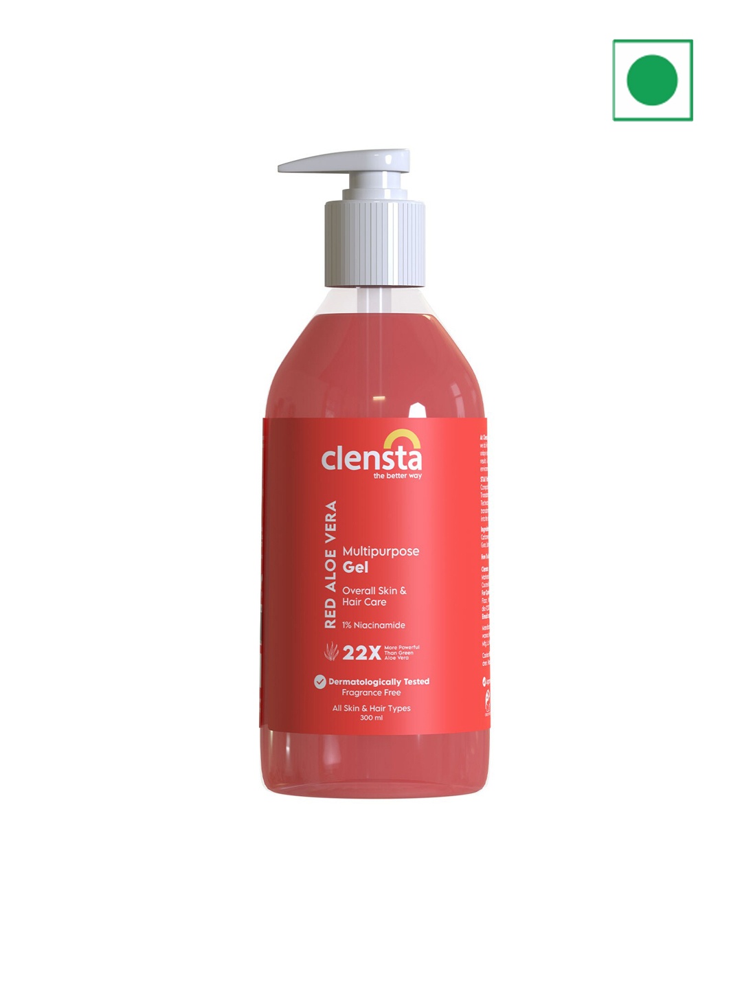 

Clensta Red Aloe Vera Multipurpose Gel with 1% Niacinamide - 300 ml