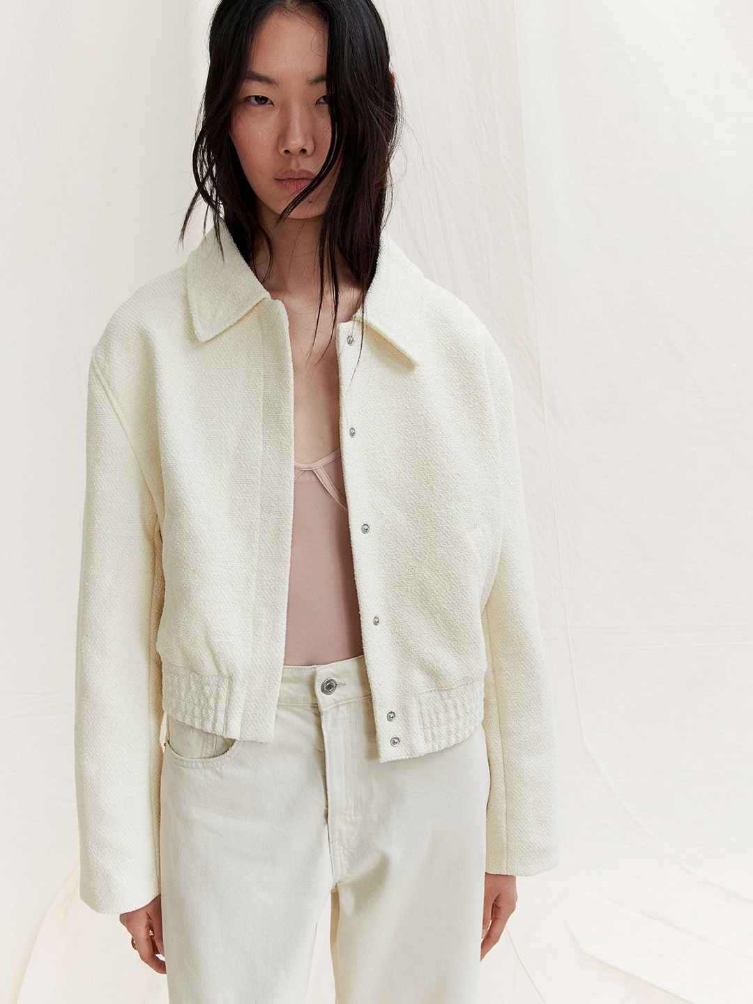 

H&M Boucl Jacket, White