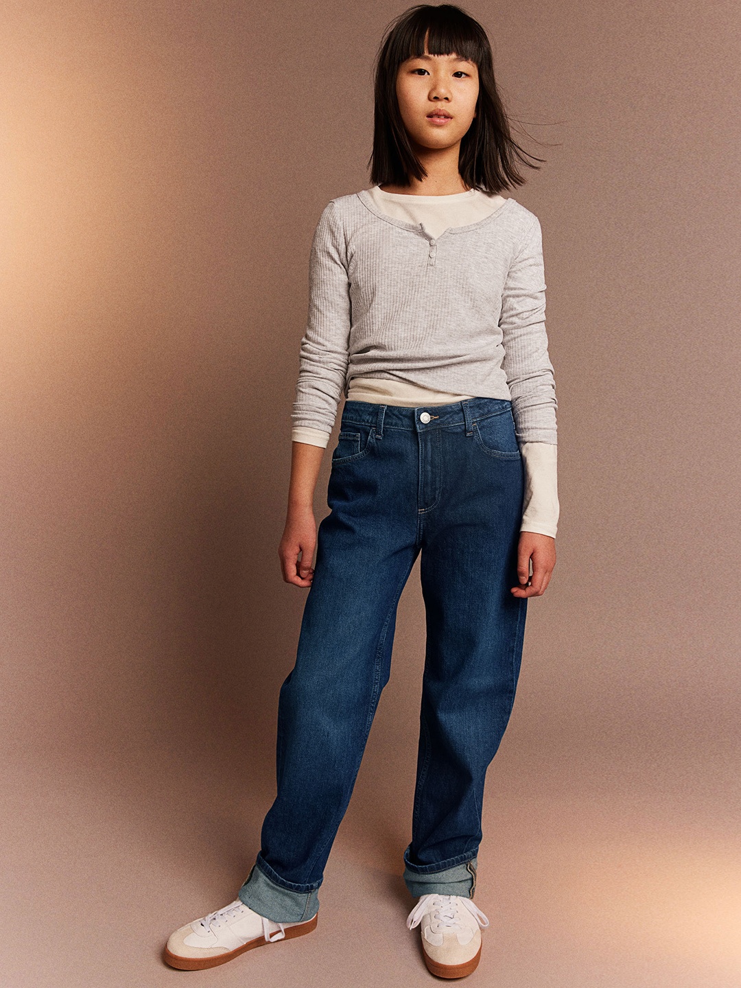 

H&M Girls Straight Leg Jeans, Blue