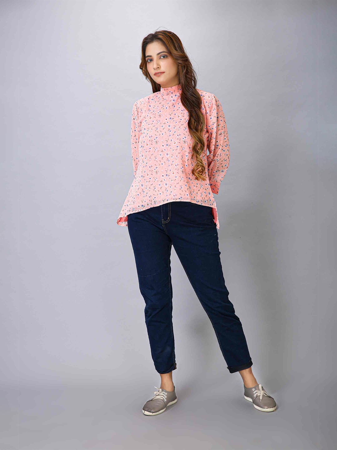 

MAIYEE Floral Printed Top, Peach