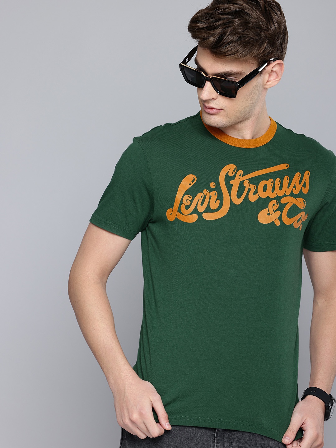 

Levis Brand Logo Printed Pure Cotton T-shirt, Green