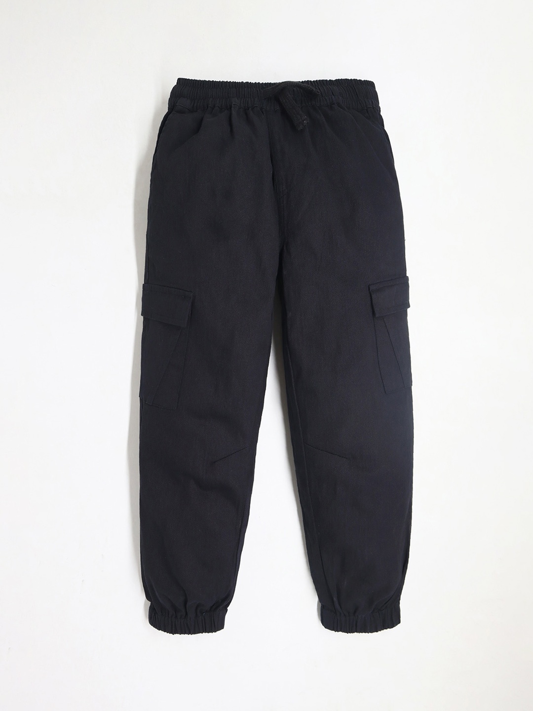 

Cherry Crumble Boys Smart Easy Wash Pure Cotton Joggers, Navy blue